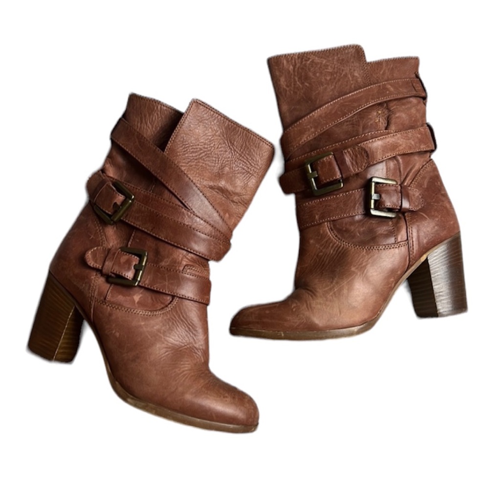 Massimo Baldi Distressed Leather Boots 38